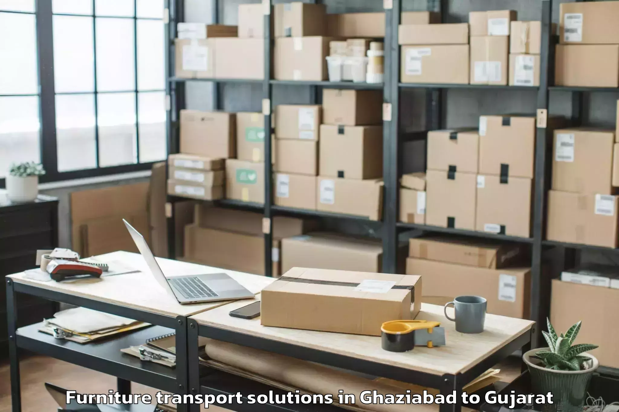 Book Ghaziabad to Jhagadia Furniture Transport Solutions